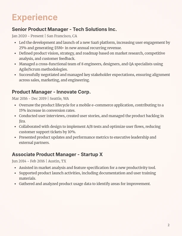 Strategic Technical Product Manager Profile