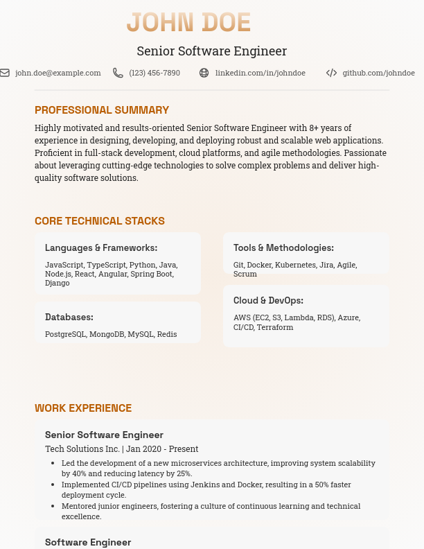 Technical Lead Software Engineer Resume
