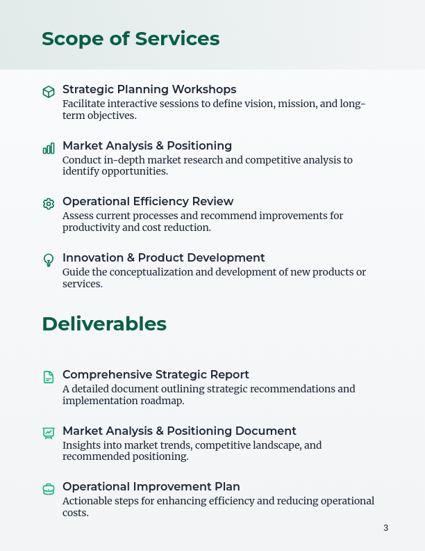 Strategic Business Consulting Statement of Work