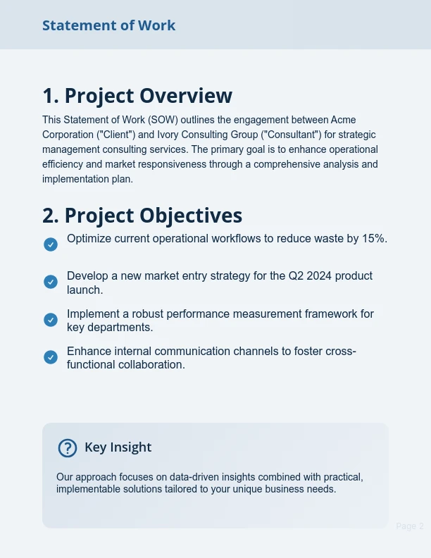 Strategic Management Consulting Scope