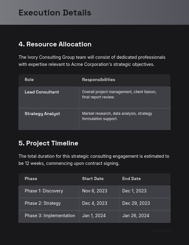 Strategic Consulting Project Scope