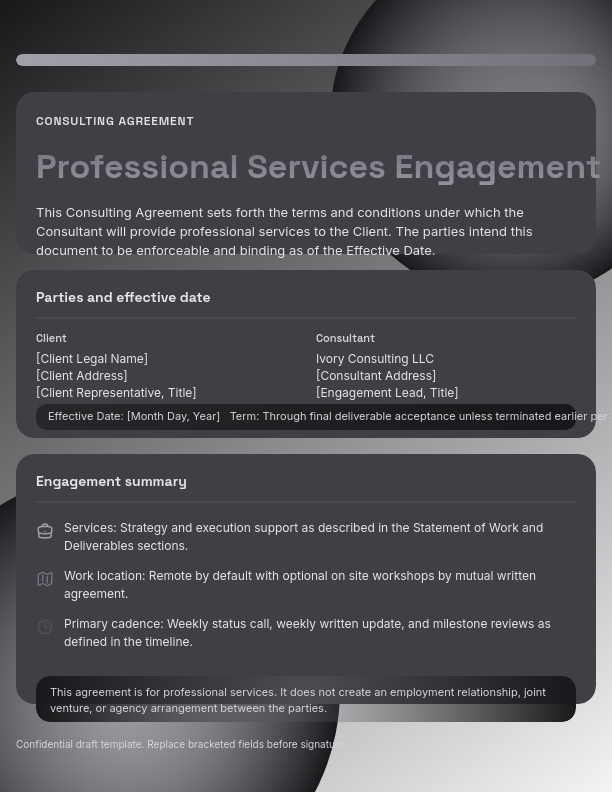 Strategic Business Consulting Scope of Work