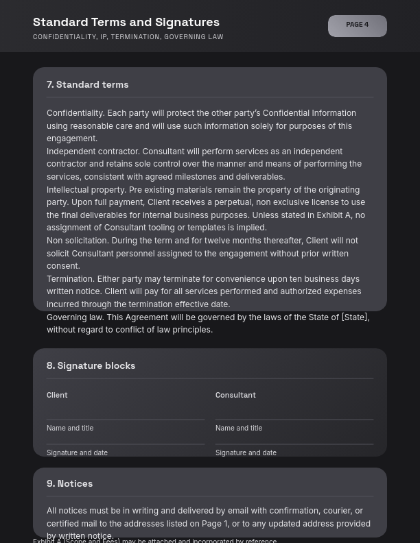 Strategic Business Consulting Scope of Work