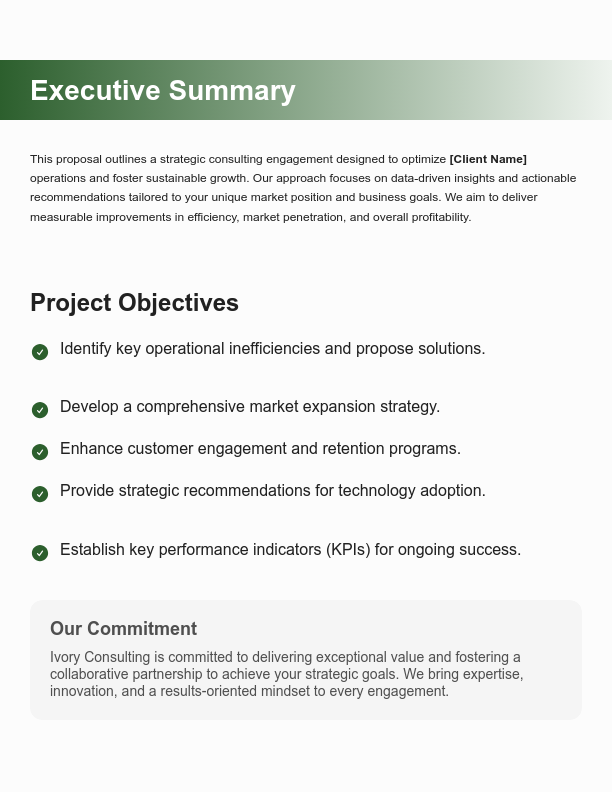 Strategic Consulting Project Scope of Work