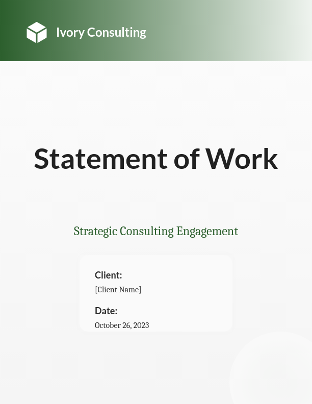 Strategic Management Consulting Scope of Work