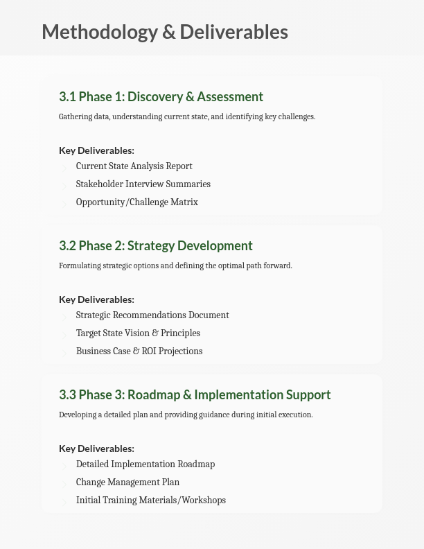 Strategic Management Consulting Scope of Work
