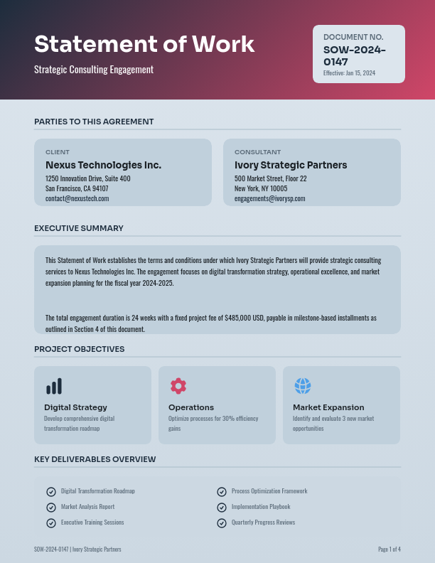 Strategic Consulting Services Scope