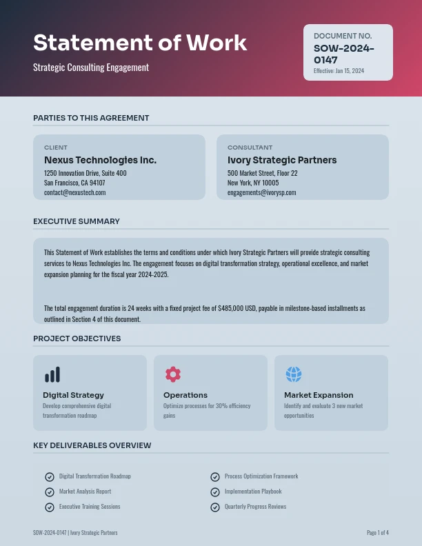 Strategic Consulting Services Scope