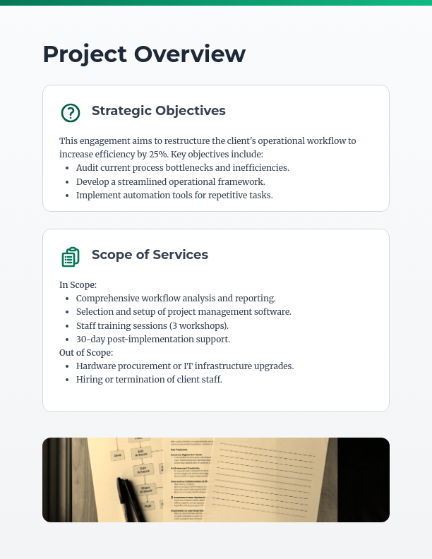 Professional Advisory Engagement Scope