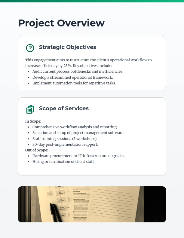 Professional Advisory Engagement Scope