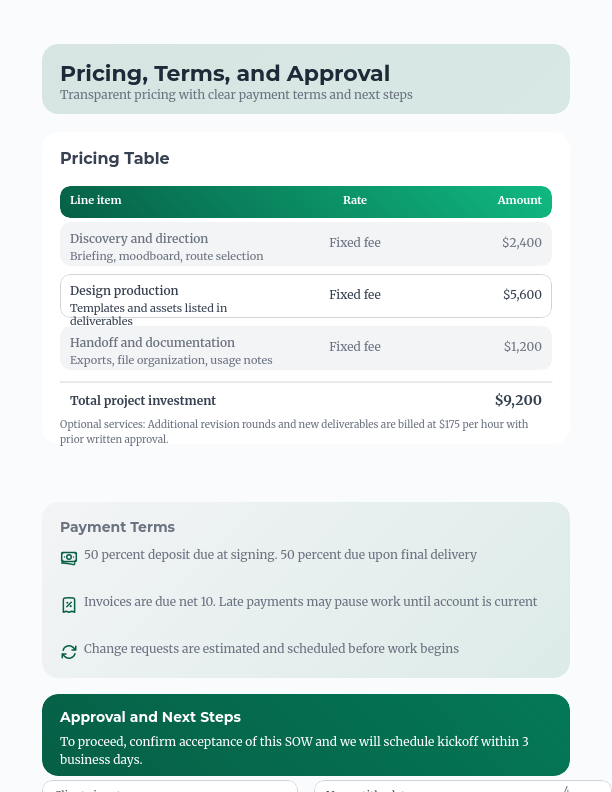 Creative Design Services Statement of Work