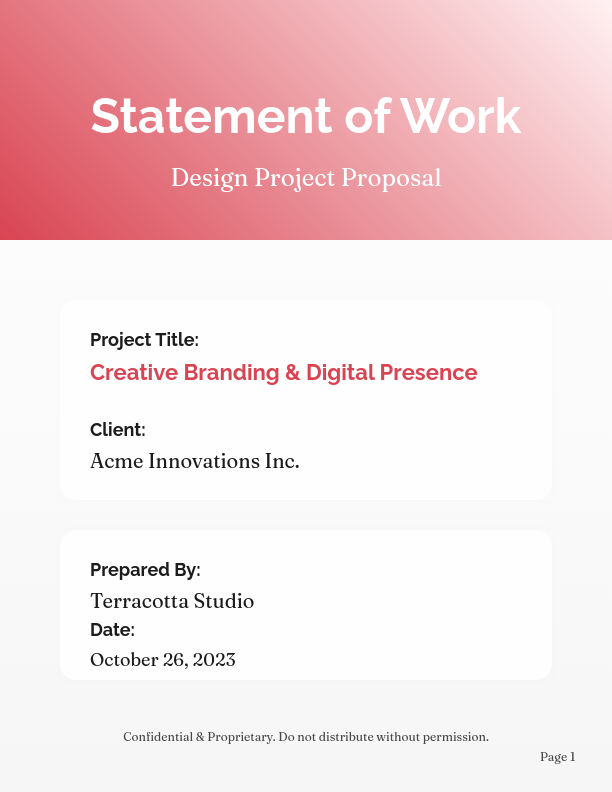 Creative Design Project Scope and Timeline
