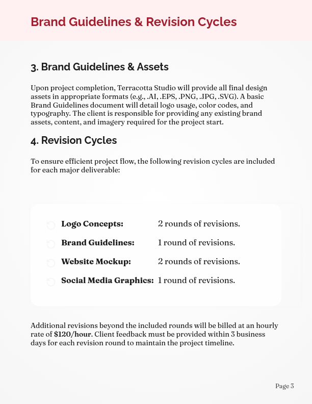 Creative Design Project Scope and Timeline
