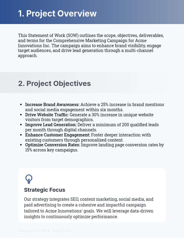 Strategic Marketing Campaign Scope