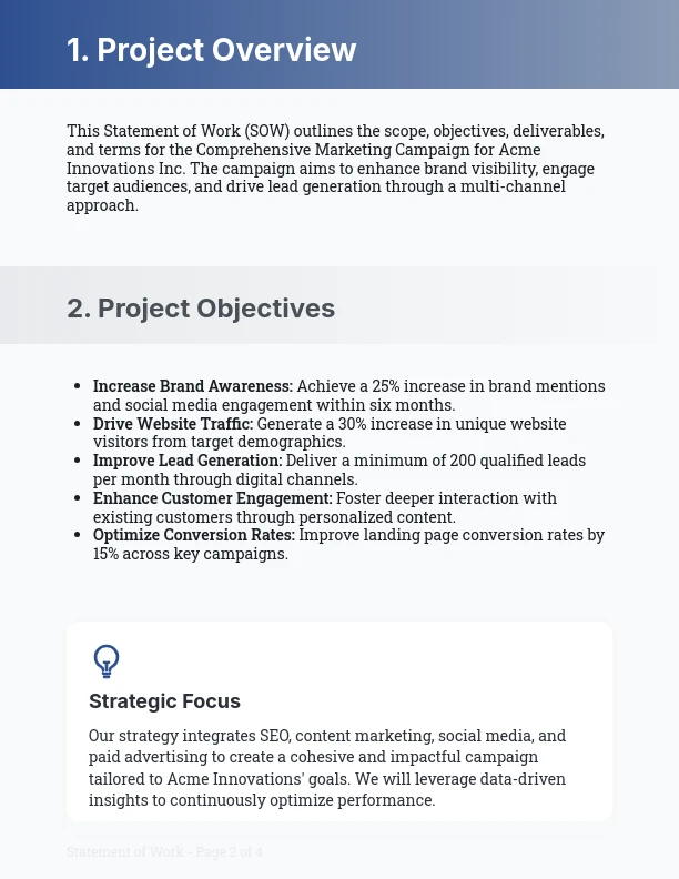 Strategic Marketing Campaign Scope