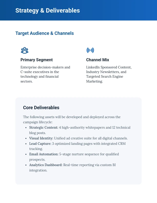 Strategic Marketing Campaign Scope of Work