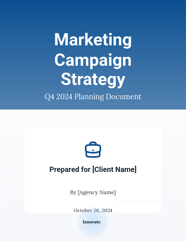 Strategic Marketing Campaign Scope of Work