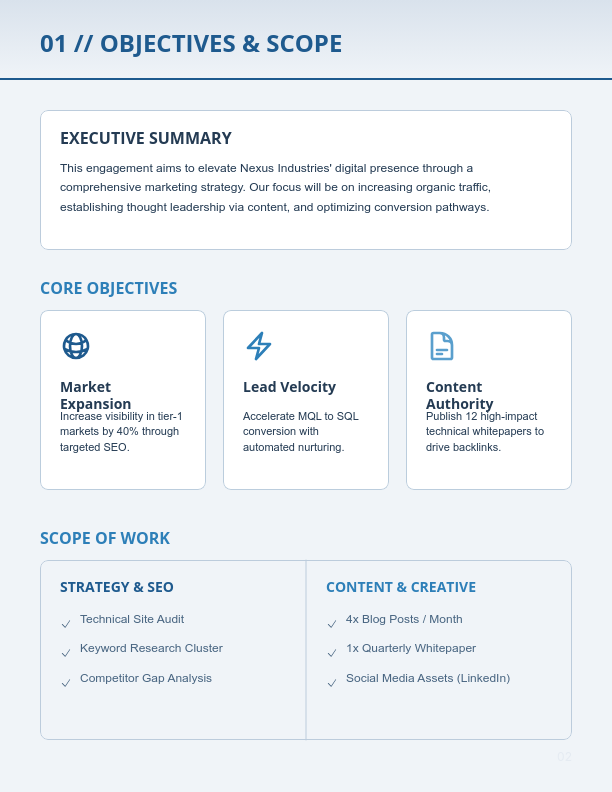 Marketing Strategy and Execution Scope