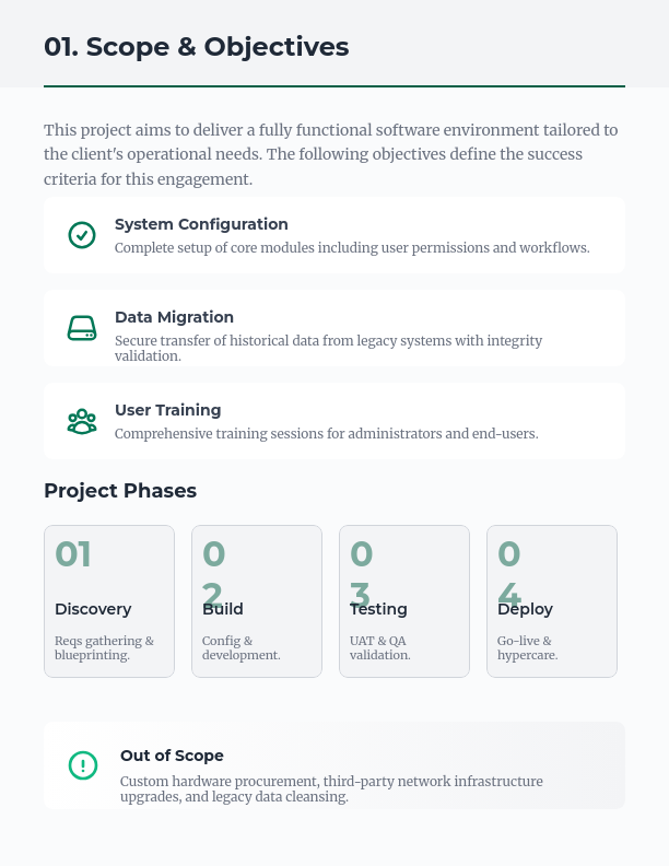 Enterprise Software Implementation SOW