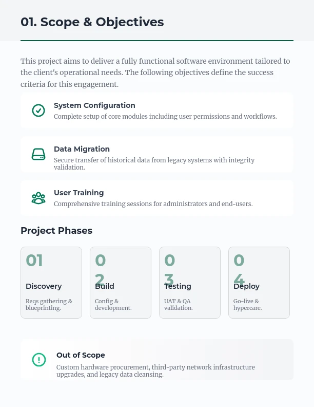 Enterprise Software Implementation SOW