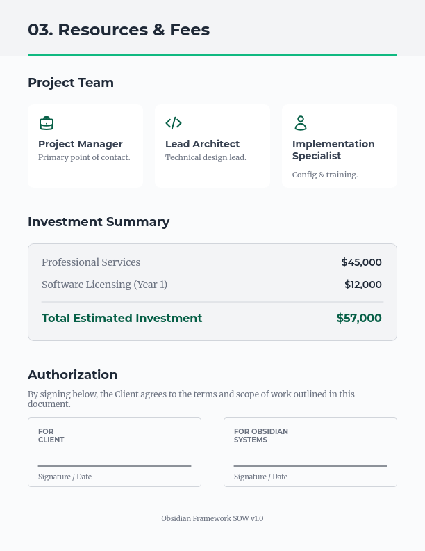 Enterprise Software Implementation SOW