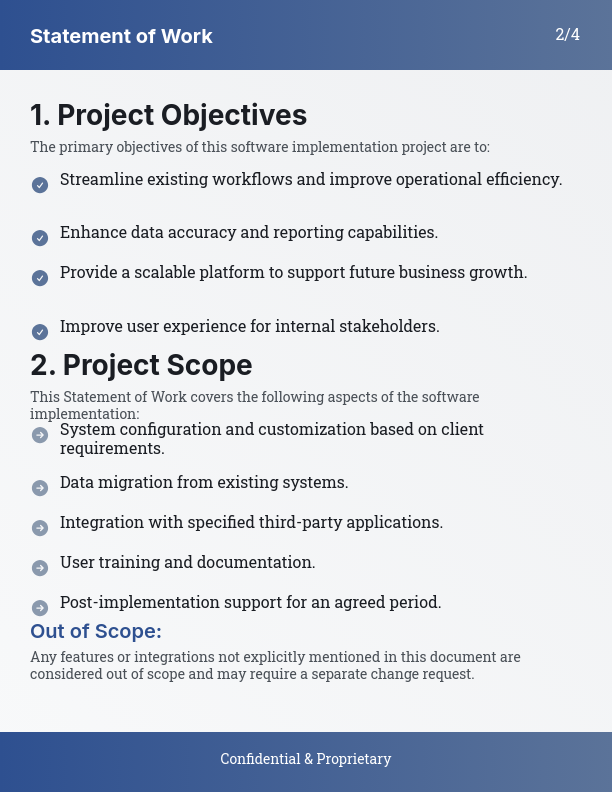 SaaS Integration and Deployment Scope