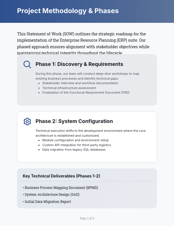 Enterprise Software Deployment Scope of Work