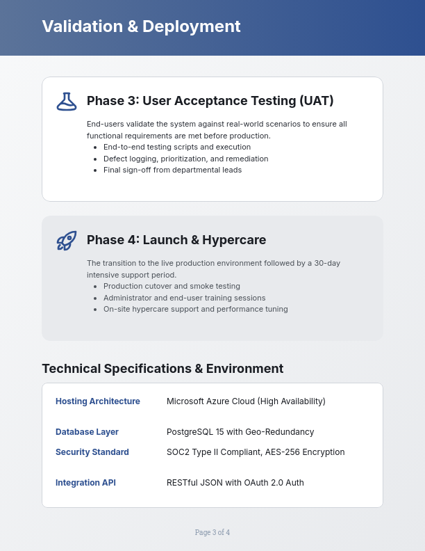 Enterprise Software Deployment Scope of Work