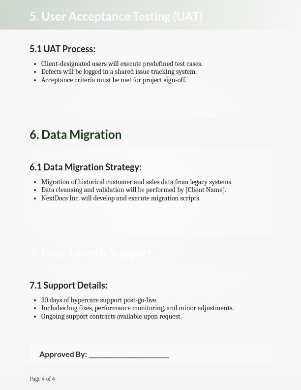 Enterprise Software Implementation SOW