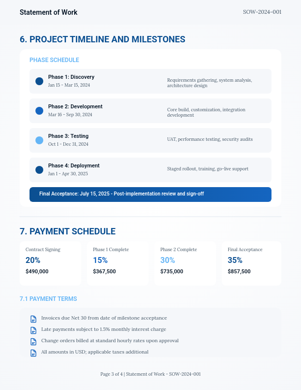 Enterprise Software Implementation SOW