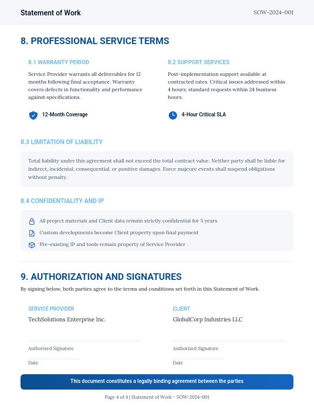 Enterprise Software Implementation SOW