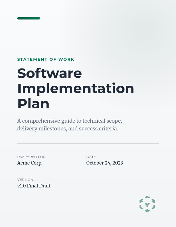 Enterprise Software Implementation Scope of Work