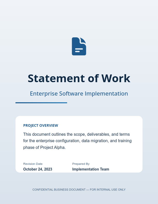 Enterprise Software Deployment Scope of Work