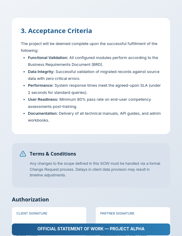 Enterprise Software Deployment Scope of Work