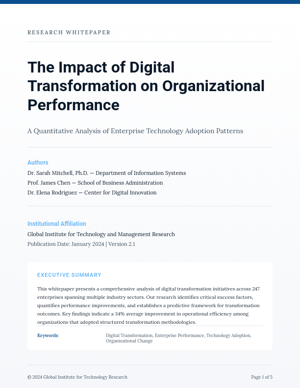 Comprehensive Academic Research Findings