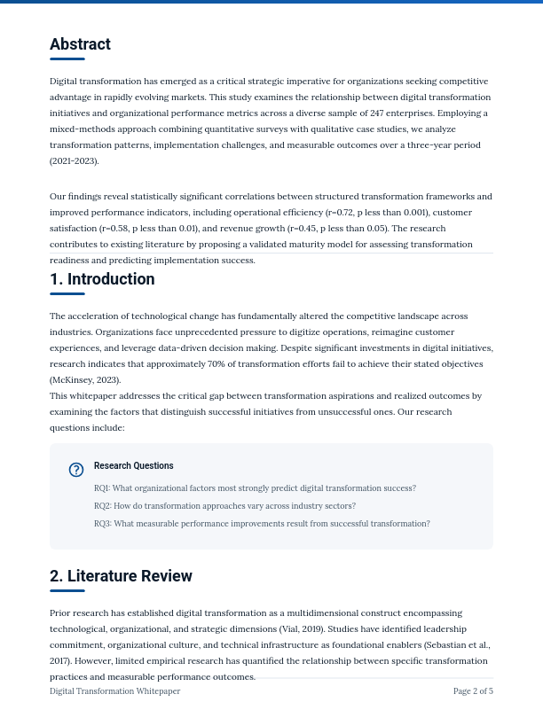 Comprehensive Academic Research Findings