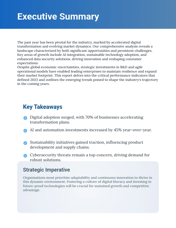 Annual Strategic Industry Insights Report