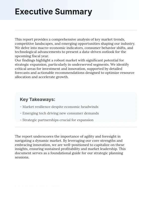 Comprehensive Annual Market Outlook Report