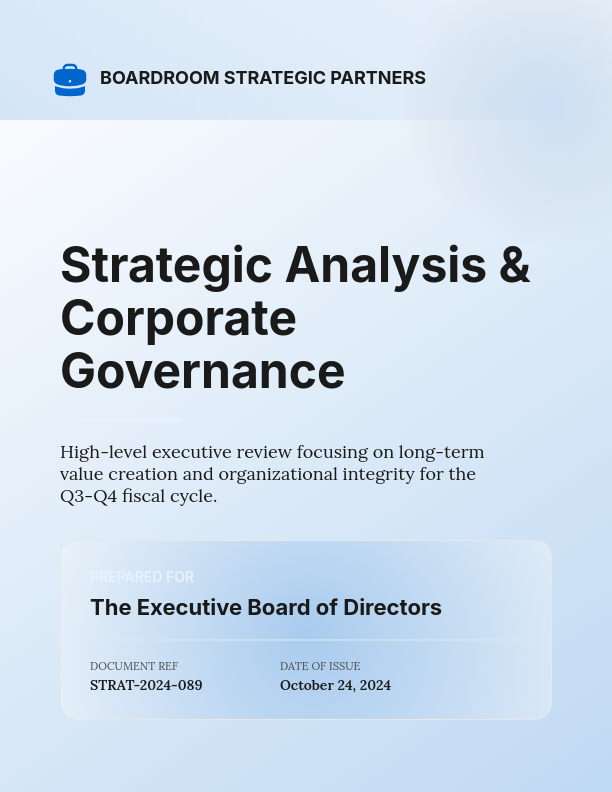 Board Level Strategic Governance Insight