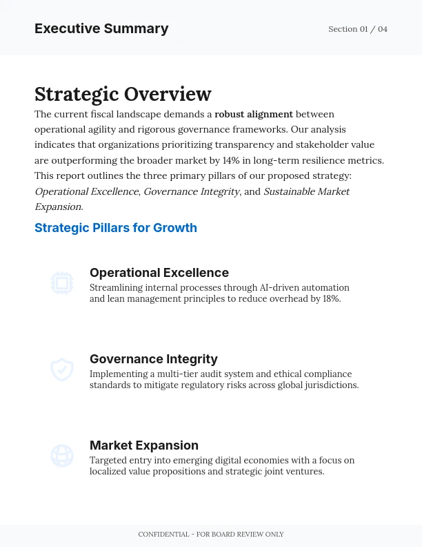 Board Level Strategic Governance Insight