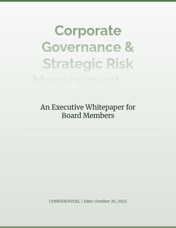 Board-Level Strategic Governance Brief