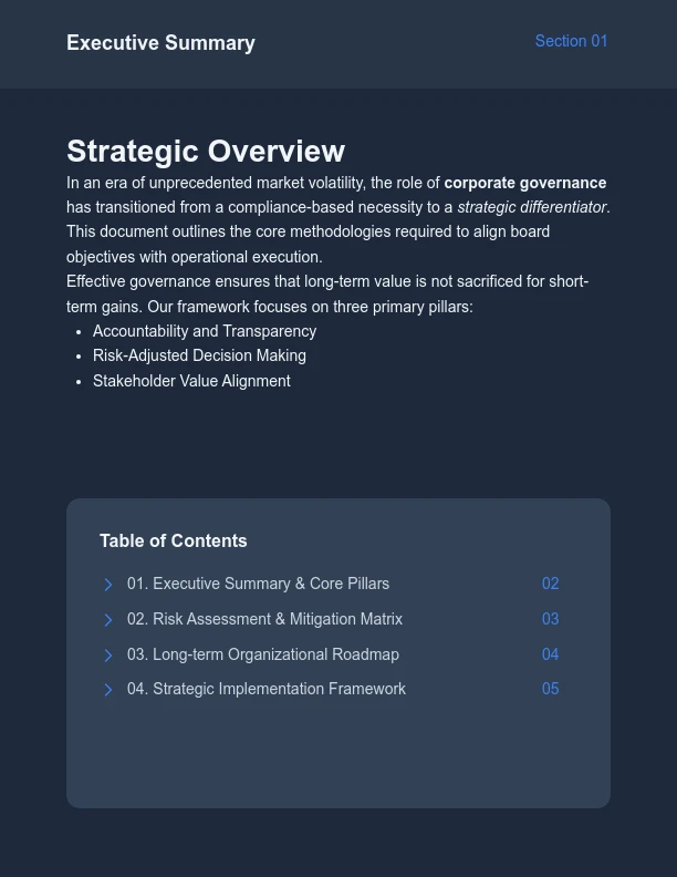 Executive Board Advisory & Governance