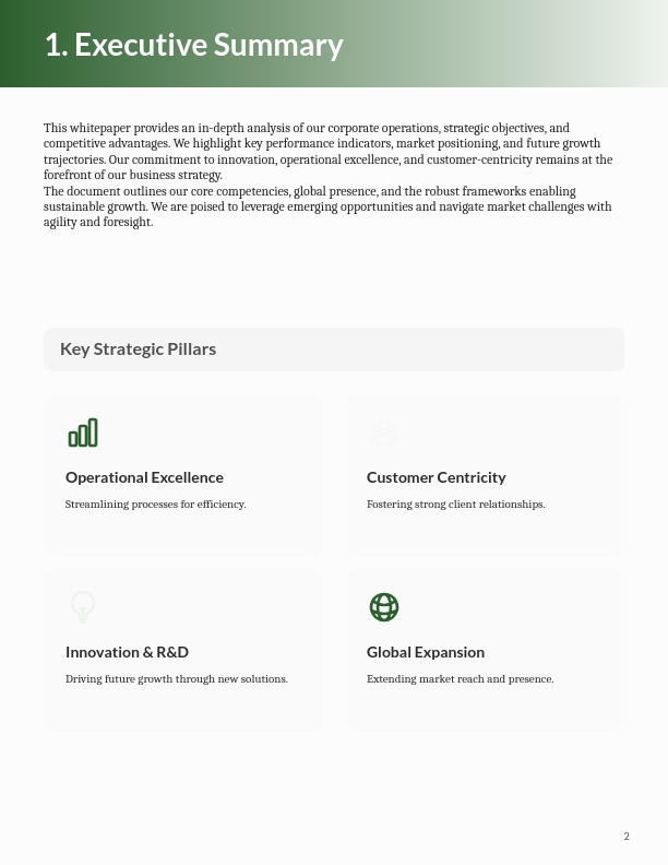 Strategic Corporate Profile and Impact