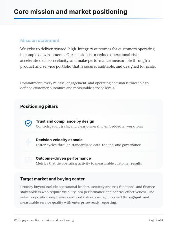 Strategic Corporate Growth & Operations Profile