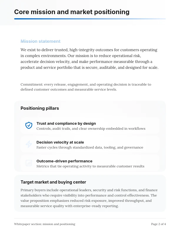Strategic Corporate Growth & Operations Profile