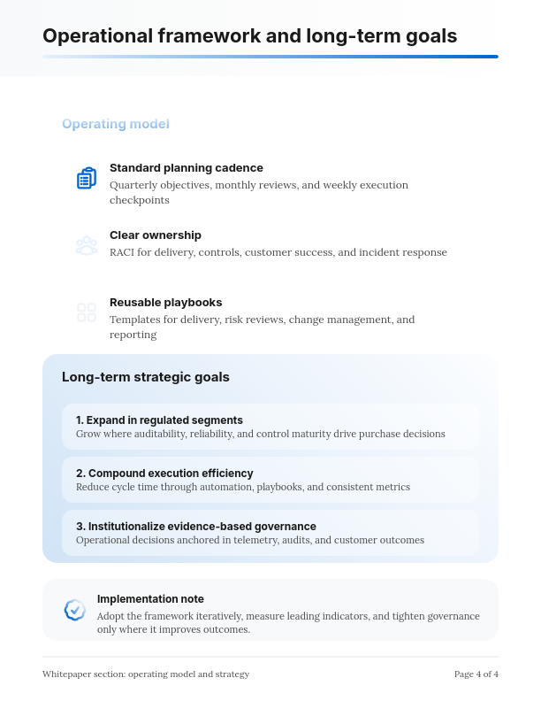 Strategic Corporate Growth & Operations Profile