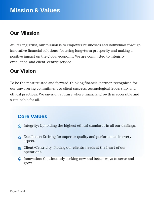 Comprehensive Corporate Vision and Strategy