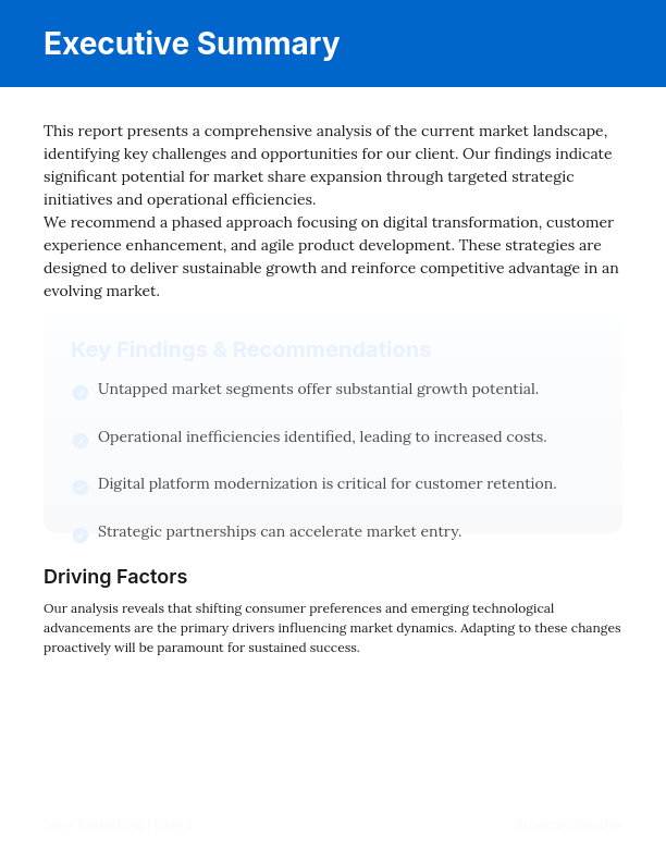 Strategic Advisory & Market Insights
