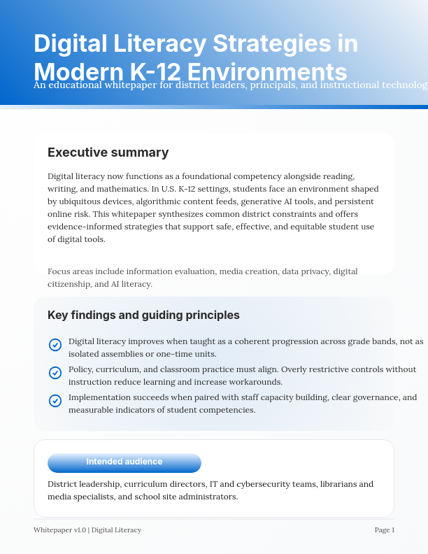 Future of Digital Literacy in Schools