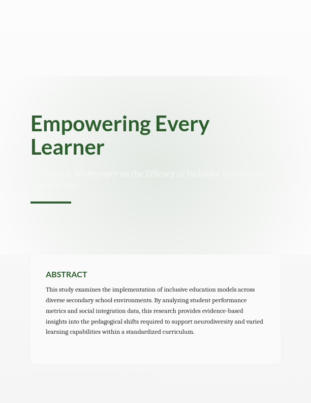 Inclusive Learning Environments Research